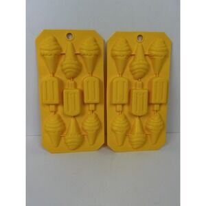 Set Of 2 Ice Cream Cone Novelty - Ice/Chocolate Mold Trays- 9 Mold Trays